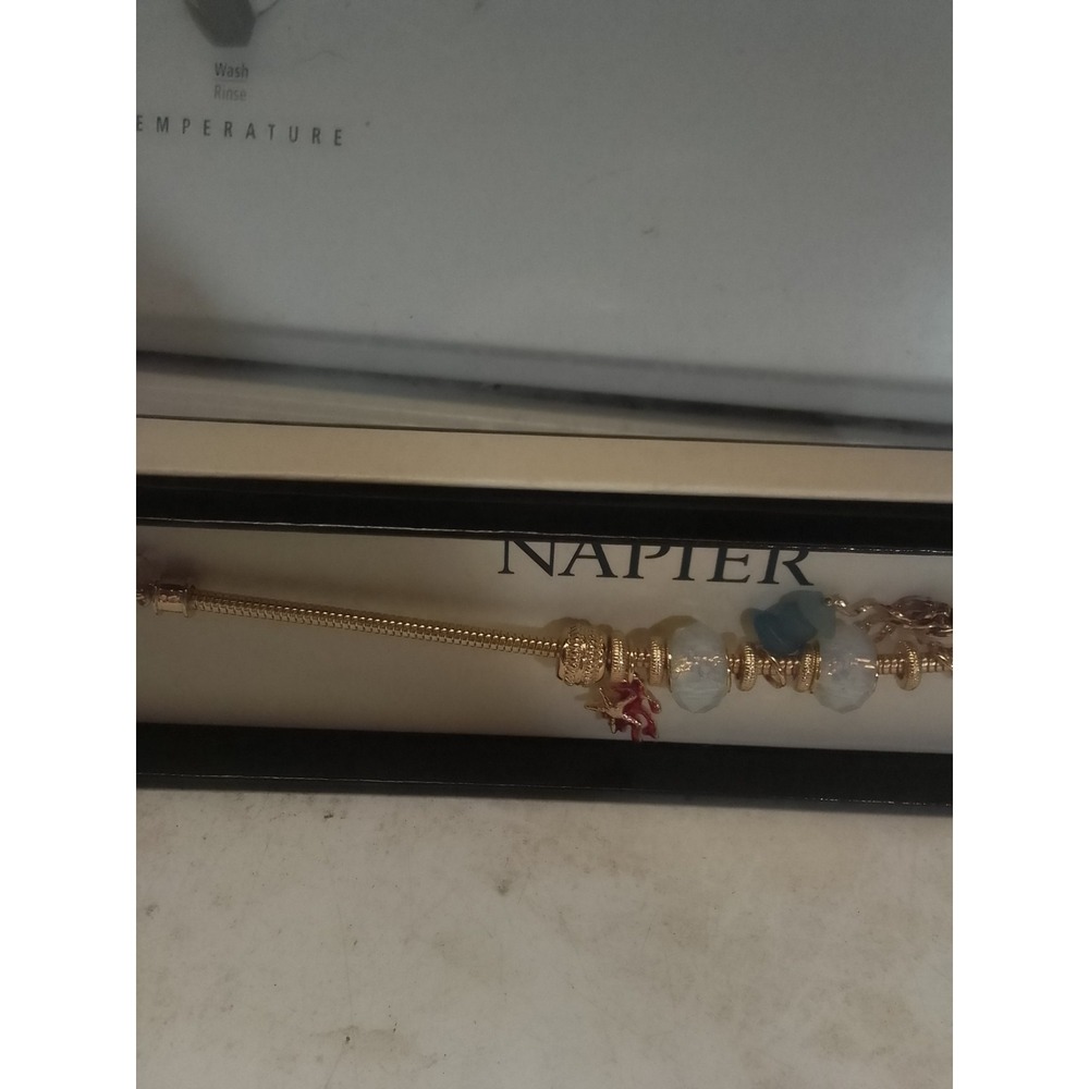 Napier Gold Charm 7" Fashion Bracelet New In The Box . - Picture 3 of 6